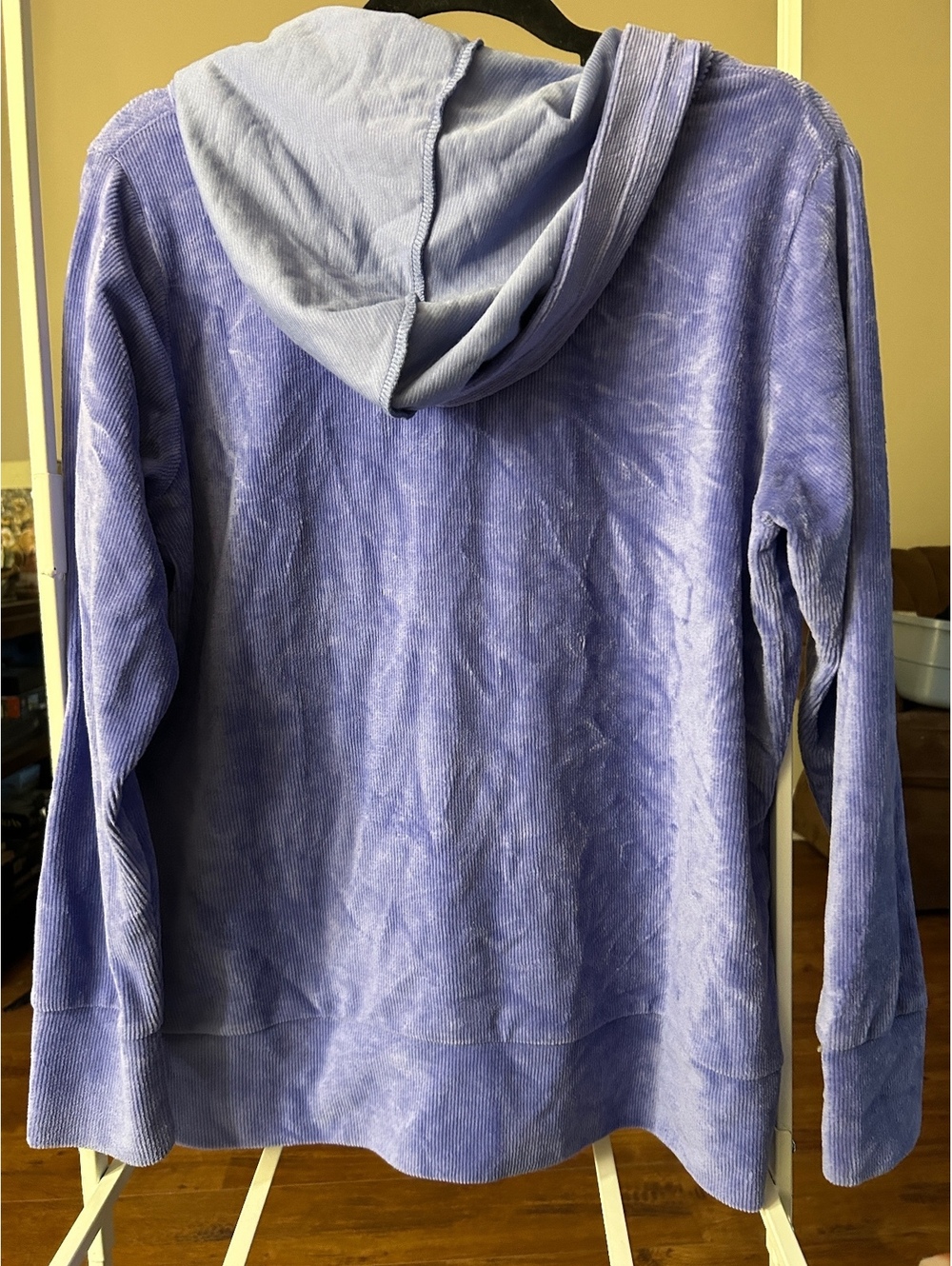 Zavanna Women's Purple Velour Zip-Up Hoodie Jacket Size L - Picture 2 of 3
